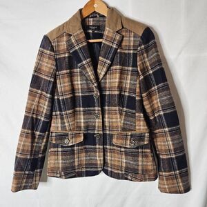 Bexleys For Women Plaid‎ Wool Blend Blazer sz 38
